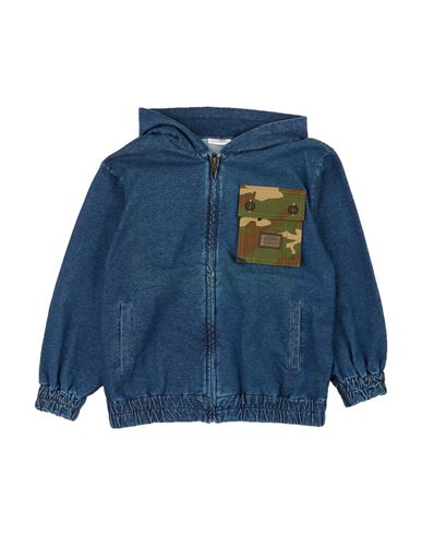 Dolce & Gabbana Toddler Boy Jacket Blue Size 3 Cotton, Elastane, Polyester, Zamak In Blue