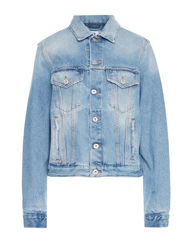 Off-white Woman Denim Outerwear Blue Size 12 Cotton In Blue