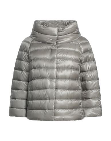 Herno Woman Down Jacket Light Grey Size 8 Polyamide