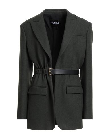 Dondup Woman Blazer Dark Green Size 8 Polyester, Viscose, Wool, Elastane