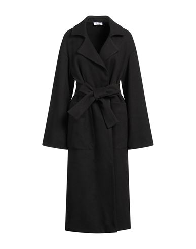 Hopper Woman Coat Black Size 6 Polyester, Acrylic, Wool In Black