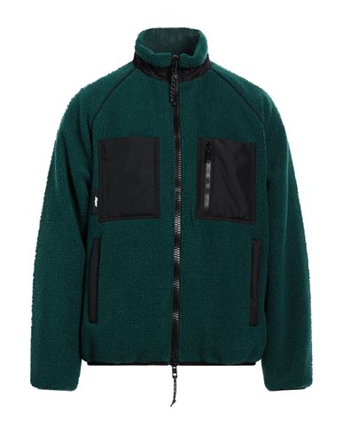 Msgm Man Jacket Deep Jade Size 42 Acrylic, Polyester In Green