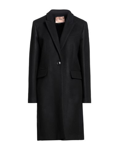 Twinset Woman Coat Black Size 8 Wool, Polyamide