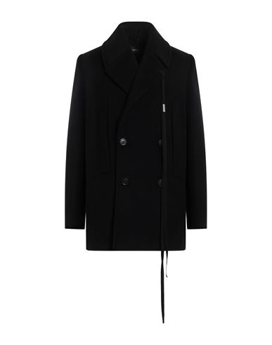 Ann Demeulemeester Harry Felted Wool Peacoat In Black