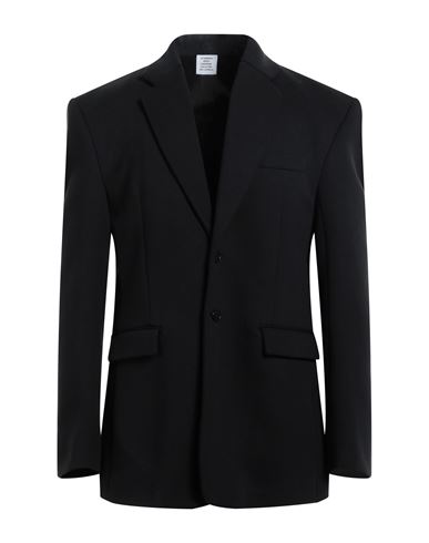 Vetements Man Blazer Black Size S Cotton, Polyester