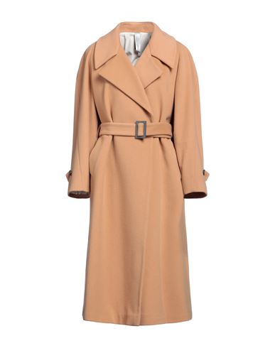 Hevo Hevò Woman Coat Camel Size 6 Polyester In Beige