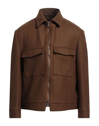 Giampaolo Man Jacket Brown Size 40 Virgin Wool, Polyamide, Cashmere