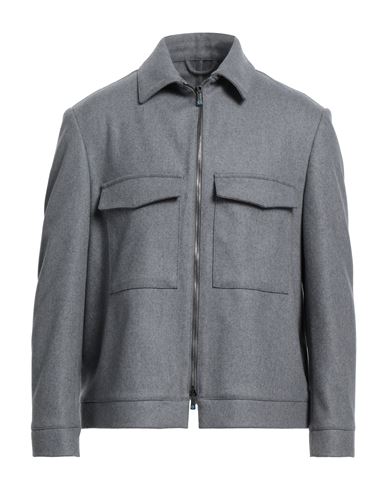 Giampaolo Man Jacket Grey Size 36 Virgin Wool, Polyamide, Cashmere