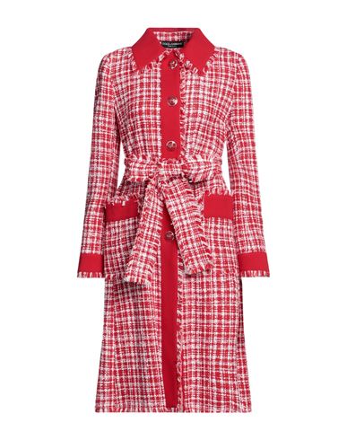 Dolce & Gabbana Woman Coat Red Size 10 Cotton, Wool, Acrylic, Polyester, Polyamide