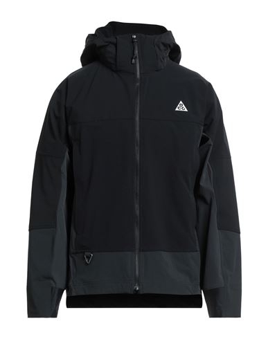 Nike Man Jacket Black Size L Nylon, Elastane In Black