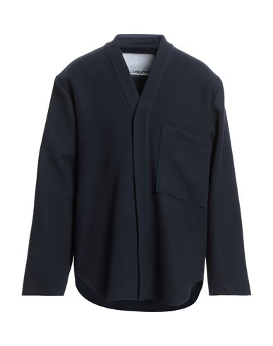 Costumein Man Coat Navy Blue Size 38 Virgin Wool, Polyamide In Navy Blue