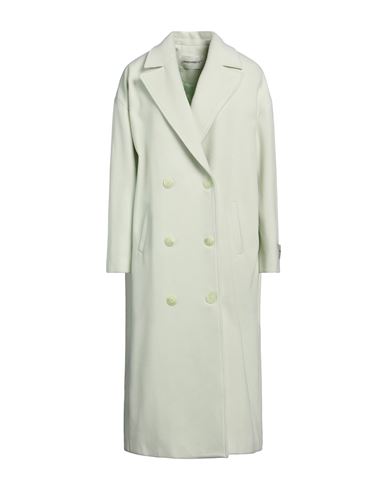 Shop Hinnominate Woman Coat Light Green Size Xs Polyester, Viscose, Elastane