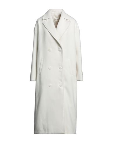 HINNOMINATE HINNOMINATE WOMAN COAT IVORY SIZE M POLYESTER, VISCOSE, ELASTANE