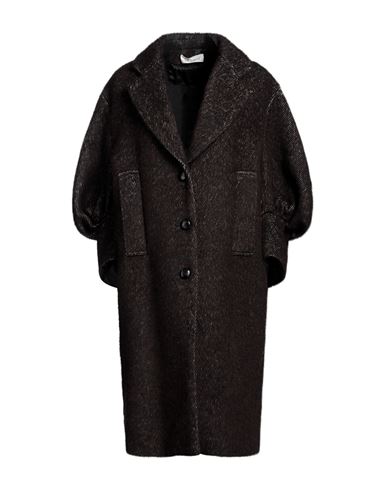 Meimeij Woman Coat Dark Brown Size 4 Acrylic, Polyester, Wool