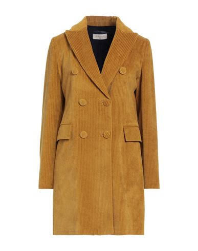 Circolo 1901 Woman Coat Mustard Size 8 Cotton, Polyester In Yellow