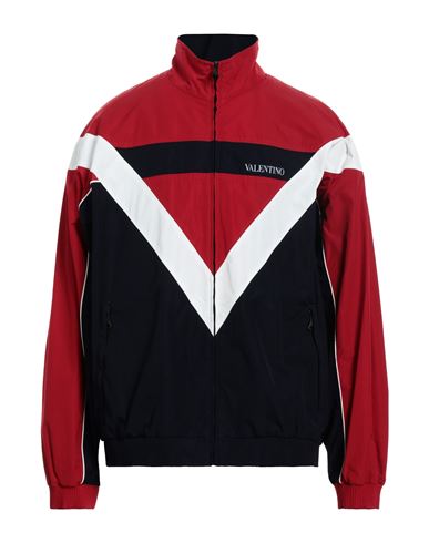 Valentino Garavani Man Jacket Red Size 40 Polyester, Cotton