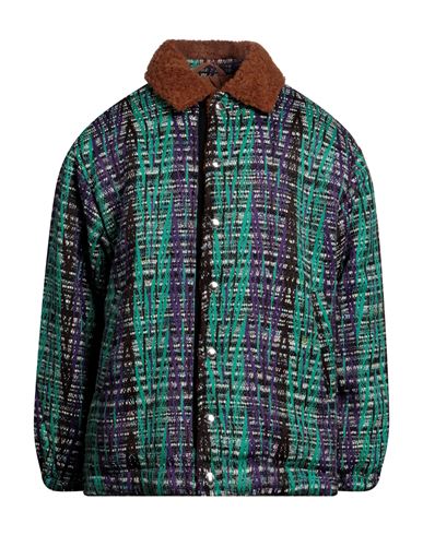 Khrisjoy Man Jacket Turquoise Size 00 Polyacrylic, Wool, Polyester In Blue