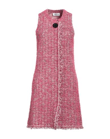 Shop Lanvin Woman Mini Dress Fuchsia Size M Cotton, Viscose, Polyamide, Paper, Metallic Polyester In Pink