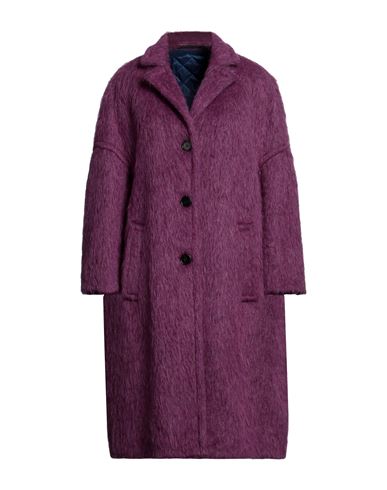 Marni Woman Coat Mauve Size 6 Synthetic Fibers, Acrylic, Wool, Alpaca Wool, Mohair Wool In Purple