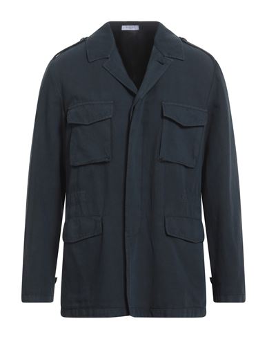 Boglioli Man Jacket Midnight Blue Size 42 Cotton, Linen