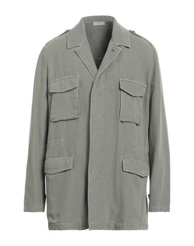 Boglioli Man Jacket Military Green Size 46 Cotton, Linen