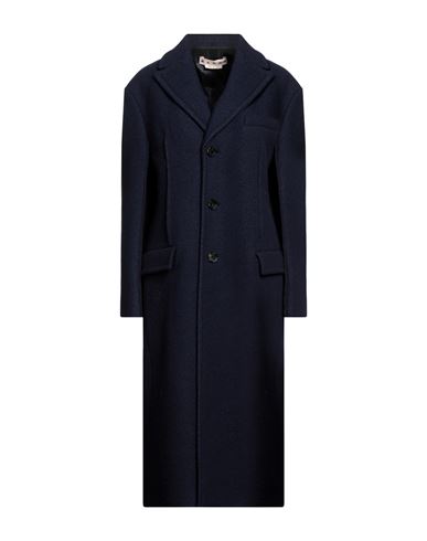 Marni Woman Coat Navy Blue Size 6 Virgin Wool