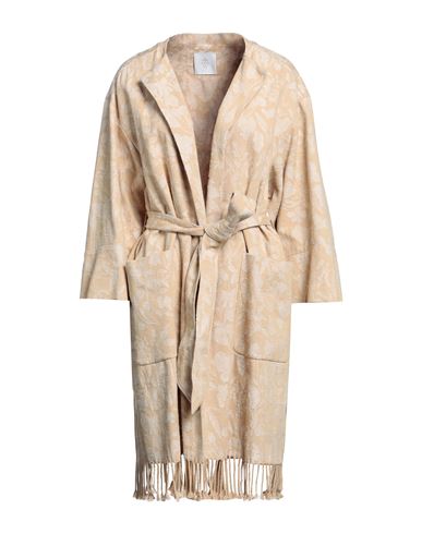 Eleventy Woman Overcoat & Trench Coat Beige Size 4 Cotton, Viscose, Linen, Silk