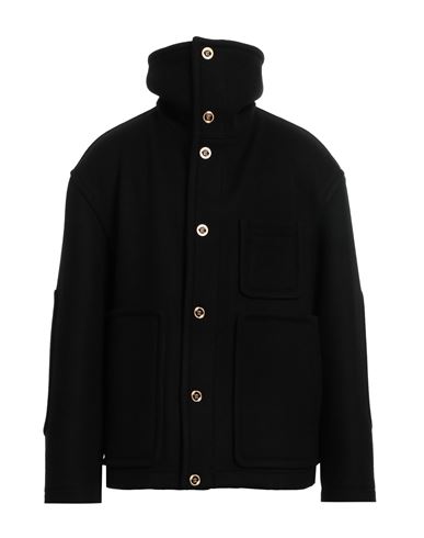 Versace Man Coat Black Size 42 Virgin Wool, Cashmere