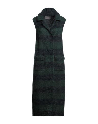 D-exterior D. Exterior Woman Coat Dark Green Size S Alpaca Wool, Mohair Wool, Polyamide