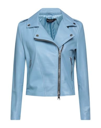 Street Leathers Woman Jacket Light Blue Size Xl Soft Leather