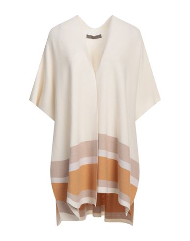 D-exterior D. Exterior Woman Capes & Ponchos Ivory Size 2 Merino Wool, Silk, Cashmere In White