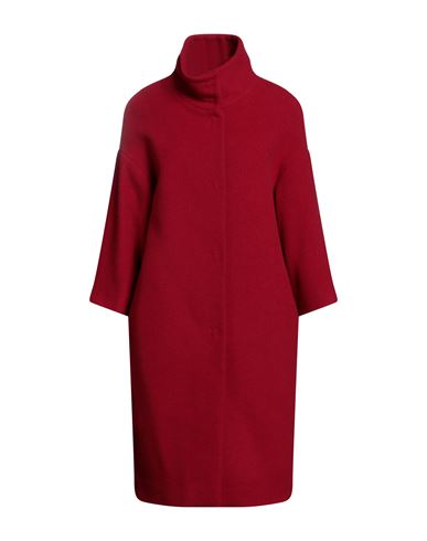 Bottega Martinese Woman Coat Red Size 4 Wool, Polyamide, Polyester