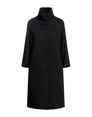 Bottega Martinese Woman Coat Black Size 8 Wool, Polyamide, Polyester