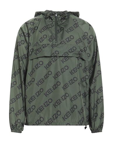 Shop Kenzo Man Jacket Military Green Size S Polyamide