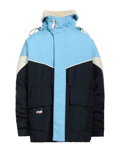 Msgm Man Jacket Sky Blue Size 38 Polyamide