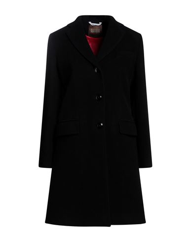 Shop Bottega Martinese Woman Coat Black Size 10 Wool, Polyester