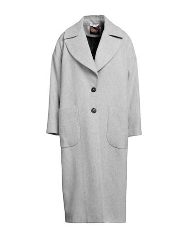 Bottega Martinese Woman Coat Light Grey Size 10 Wool, Polyester, Polyamide
