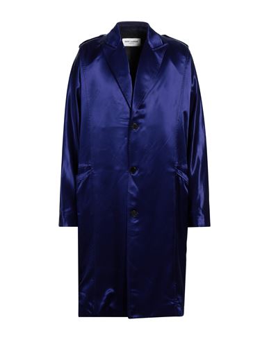 Saint Laurent Man Overcoat Dark Purple Size 44 Viscose