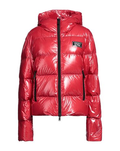Dsquared2 Quilted Glossy Nylon Puffer Jacket In Red