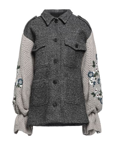 Tu Lizé Woman Coat Grey Size L Polyester, Wool, Acrylic