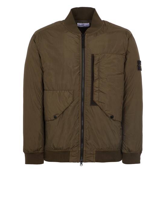  STONE ISLAND 40923 GARMENT DYED CRINKLE REPS RECYCLED NYLON WITH PRIMALOFT®-TC  Blouson Homme Vert olive