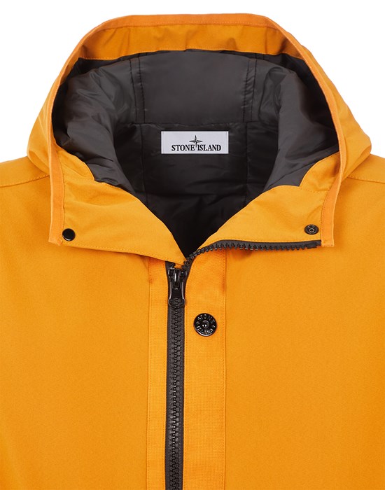 Stone Island Junior Compass-patch hooded rain jacket - Orange