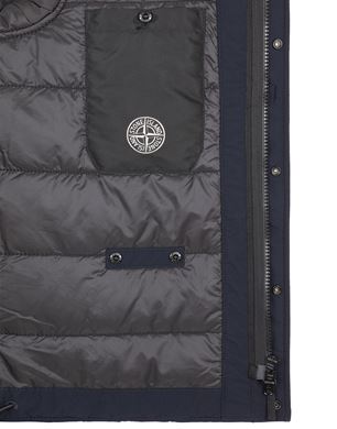 Parka uomo Stone Island in micro twill Nero