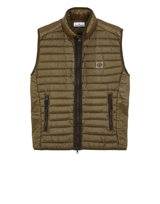 STONE ISLAND G0224 LOOM WOVEN CHAMBERS RECYCLED NYLON DOWN-TC Vest Man Olive Green