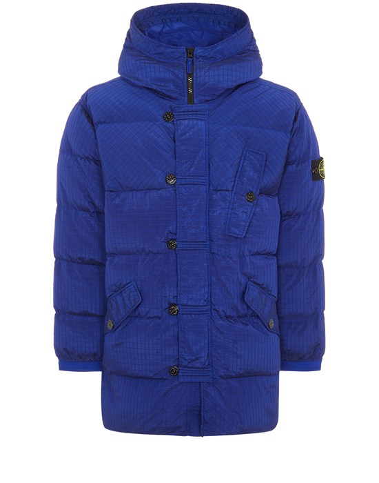 Sold out - Other colours available STONE ISLAND 71432 MACRO RIPSTOP NYLON METAL IN ECONYL® REGENERATED NYLON DOWN-TC LONG JACKET Man Ultramarine Blue
