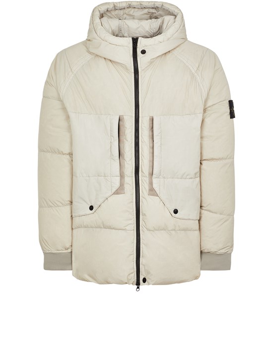  STONE ISLAND 40723 GARMENT DYED CRINKLE REPS RECYCLED NYLON DOWN Jacket Man Stucco