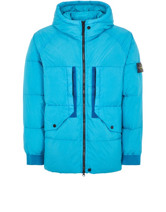  STONE ISLAND 40723 GARMENT DYED CRINKLE REPS RECYCLED NYLON DOWN Jacket Man Turquoise