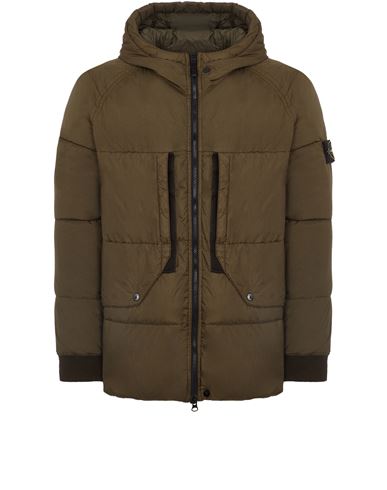 Stone island crinkle reps nylon down filled top parka