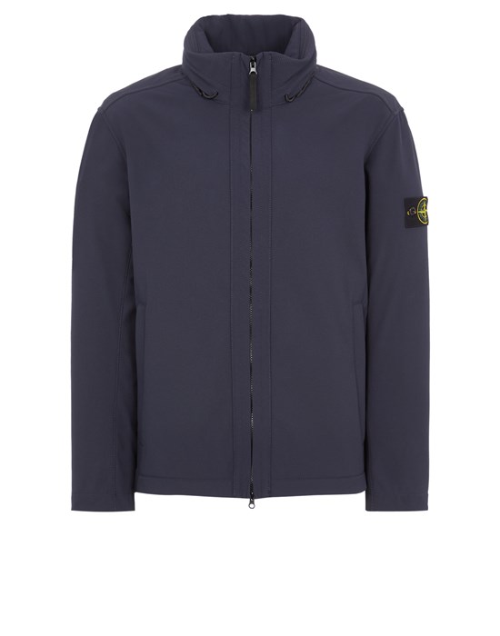  STONE ISLAND Q0222 SOFT SHELL-R_e.dye® TECHNOLOGY IN RECYCLED POLYESTER  Jacket Man Blue
