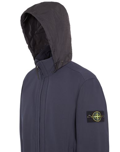 Stone island soft outlet shell badge hooded jacket